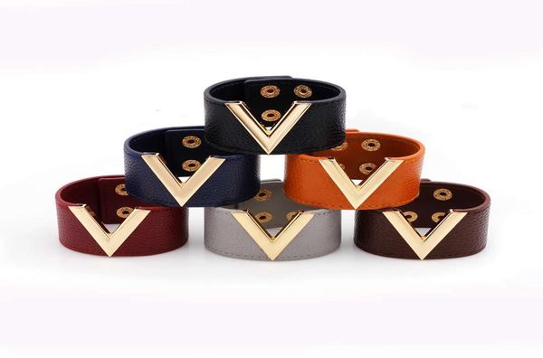 

link fashion wide leather trend women039s hundred tower vshaped bracelet jewelry9441911, Black