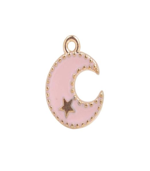 

20 pcs fashion mixed colors enamel moon golden charms 92212922145600288, Bronze;silver