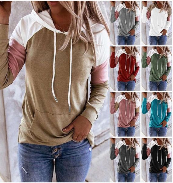 

autumn and winter 2020 new long sleeve loose casual color matching hooded women039s sweater5540462, Black