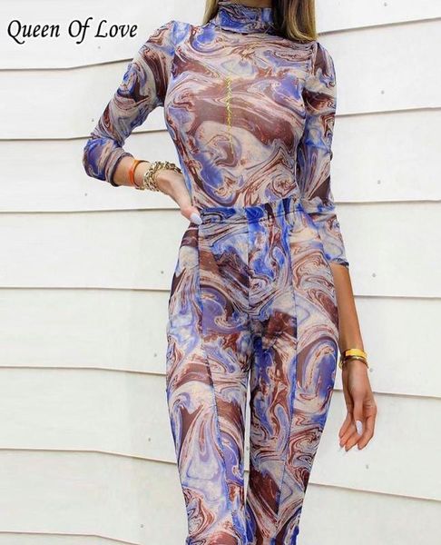 

piece bodycon bodysuit leggings matching set 2021 streetwear women see through mesh pant outfits women039s tracksuits3315915, Gray