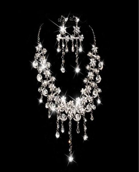 

bridal jewelry necklace earrings set up for a new party dress wedding gown jewelry1540314, Slivery;golden