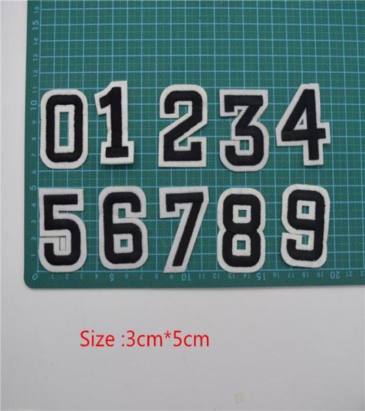 

100pcs in a set embroidered iron on patch letter number diy applique high 20390394200916, Black