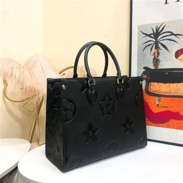 

onthego large capacity totes fashion sac femme leather designers shoulder bags woman handbag handle lady shopping bag