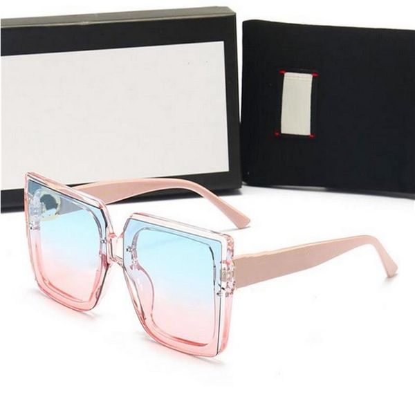 

summer 2022 quality famous sunglasses oversized flat ladies sun glasses chain women square frames fashion designer with packag199t, White;black