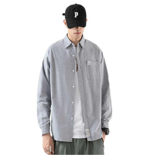 

casual brand men039s loose hip hop streetwear shirts long sleeves 2021 spring autumn plus overasian size m5xl dress3061848, White;black