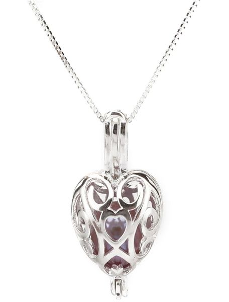 

925 sterling silver pick a pearl cage heart locket pendant necklace boutique lady gift8926271
