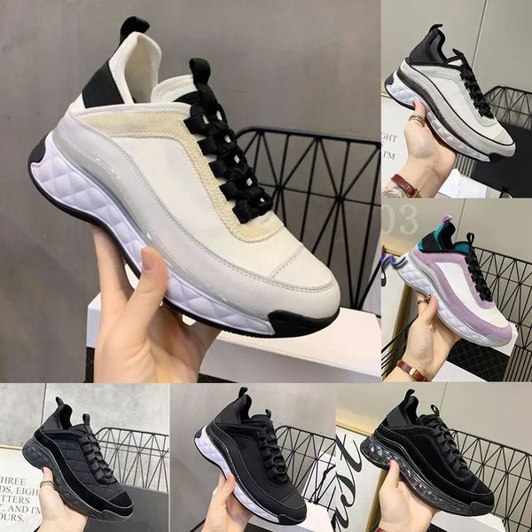 

designer trainers men shoes women sneakers calfskin sneaker vintage suede trainer reflective shoes platform sneaker fashion leather trainers, Black