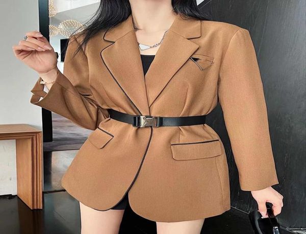 

women039s suit coat early spring designer jackets 22fw fashion matching inverted triangle letter medium and long suits 3214491, White;black