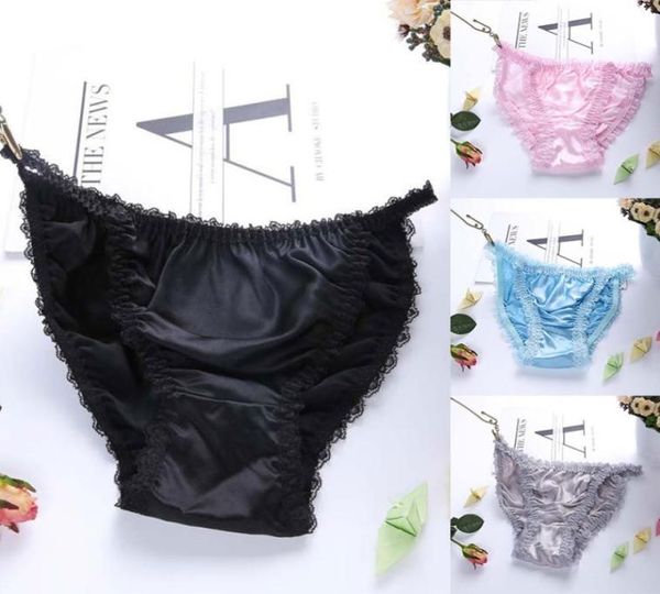

women039s panties woman silk seamless satin briefs underpants lady039s plus size ladies knickers brief underwear1747052, Black;pink