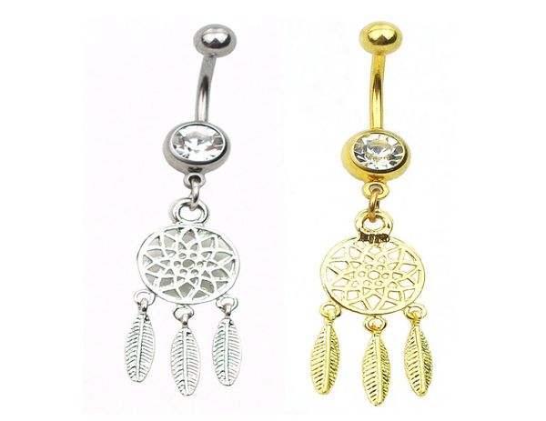 

d0649 dream catcher belly navel ring mix colors01234565313058, Silver