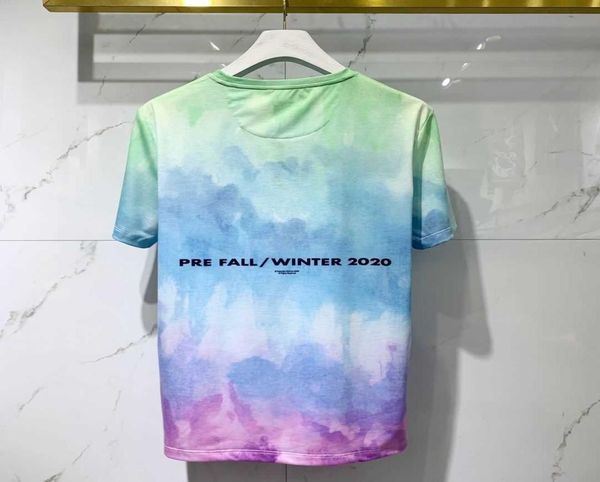 

s spring summer new tie dye gradient letter print short t men's short sleeve t-shirt2157725, White;black