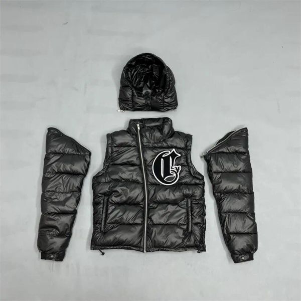 

corvidae winter down jacket parkas detachable coat wear st quality original embroidery warmth jackets size s, Black