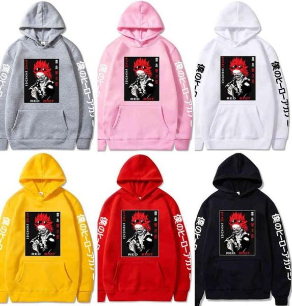 

2021 harajuku my hero academia hoodies japanese anime kirishima eijirou printed men039s hoodie sweatshirts x061080587461375629, Black