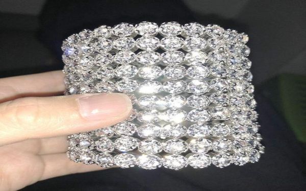 

women039s bridal bracelet big sparkling diamond rhinestone trendy bangle armband arm cuff party jewelry with clear crystal5832057, Black