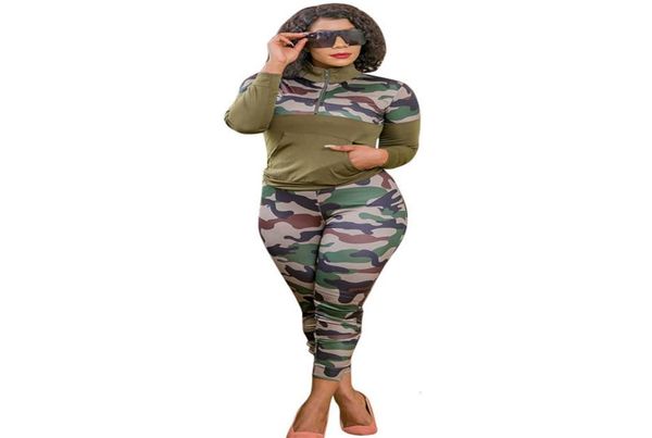 

plus size 3x 4x 5x fall winter women bigger clothing long sleeve tracksuits camouflage hoodiepants two piece set casual outfits 37869390, Black