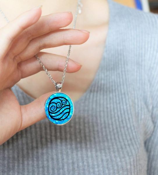 

pendant necklaces avatar the last airbender necklace water tribe glass cabochon2286622, Silver
