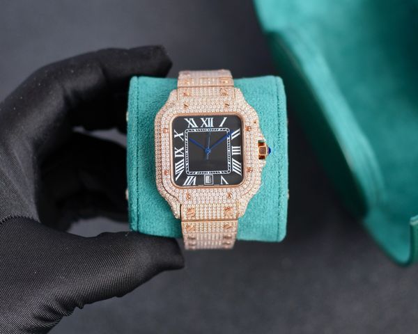 

high-end watches, zircon, moissanite watches, swiss movement, waterproof 50m, handmade and customizable styles.c36, Slivery;black