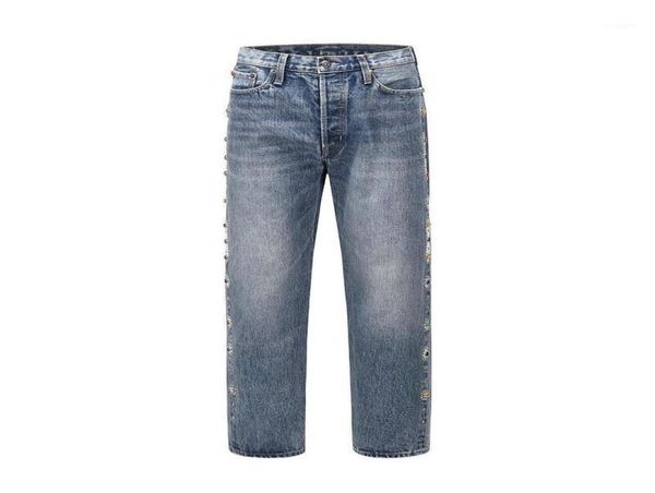 

men039s pants inlaid bead 21ss washed kapital straight cotton loose pant hip hop men women high street men039s7793097, Black