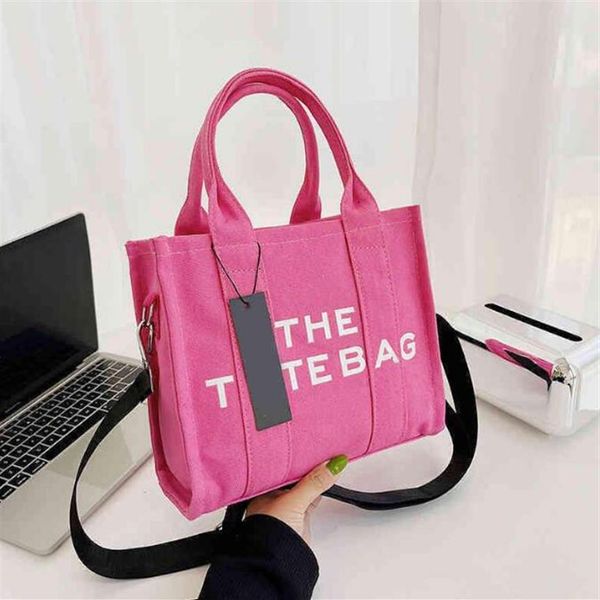 

letter canvas tote bag ladybags print versatile one shoulder crossbody bag t0069258k, Black;red
