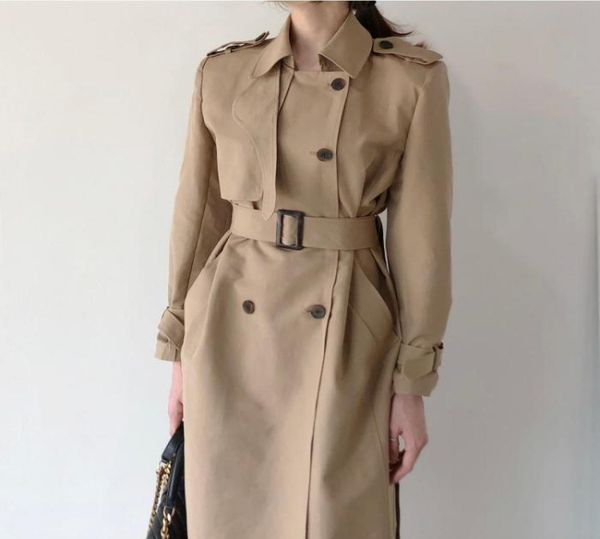 

women039s trench coats py1129 2021 spring autumn winter women fashion casual ladies work wear nice jacket woman female ol trenc8882085, Tan;black