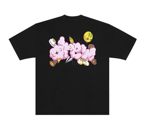 

designer t shirts drewes smiling face balloon graffiti high street t-shirt men's and women's loose cotton short sleeve fashion sum, White;black