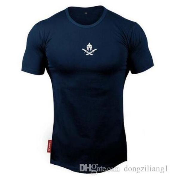 

summer mens gyms t shirt fit fitness bodybuilding fashion male short clothing new designer tee with plus size5065707, White;black