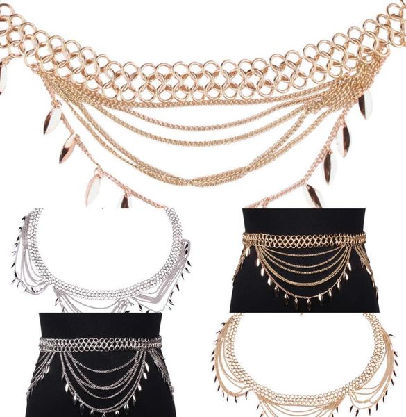

men039s women039s new and fashion alloy tassel style waist chain3418009, Silver