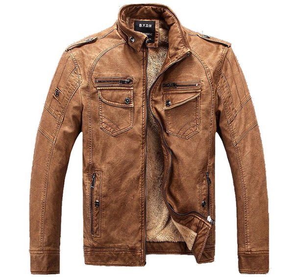 

new winter leather jacket mens coats fur inside men motorcycle jacket pu leather outwear fz11143885838, Black;brown