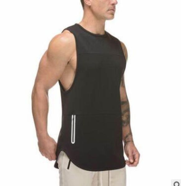 

2019 new brand mens bodybuilding tank man gyms fitness sleeveless shirt casual fashion sling vest workout undershirt male clo6978142, White;black