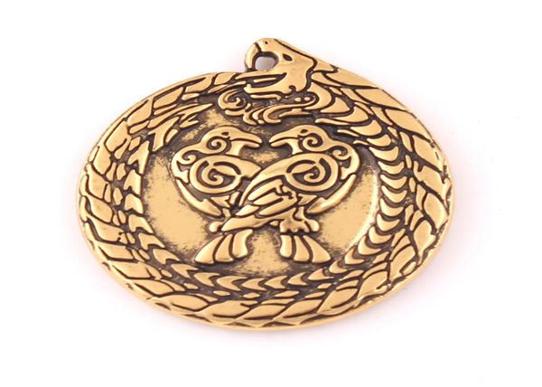 

nf0010 factory direct s viking dragon amulets antique new pendant nordic round shape religious charms european men women coupl9677279, Silver