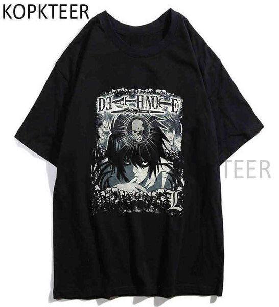

anime tshirts death note misamisa yagami light mikami teru manga print men women harajuku grunge aesthetic short sleeve tshirt g8422386, White;black