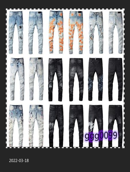 

jeans for men skinny straight slim hip hop ripped orange star patches patchwork motorcycle biker jean pants black276d1923420, Blue