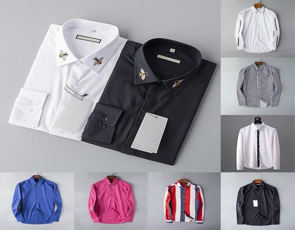

2021 designers mens dress shirts business fashion casual shirt brands men shirts spring slim fit shirts chemises de marque pour ho3456340, White;black