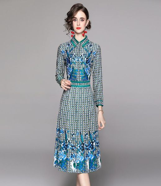 

drop whole new arrival spring summer fall vintage floral print collar button long sleeve empire waist women ladies cas1197520, Black;gray