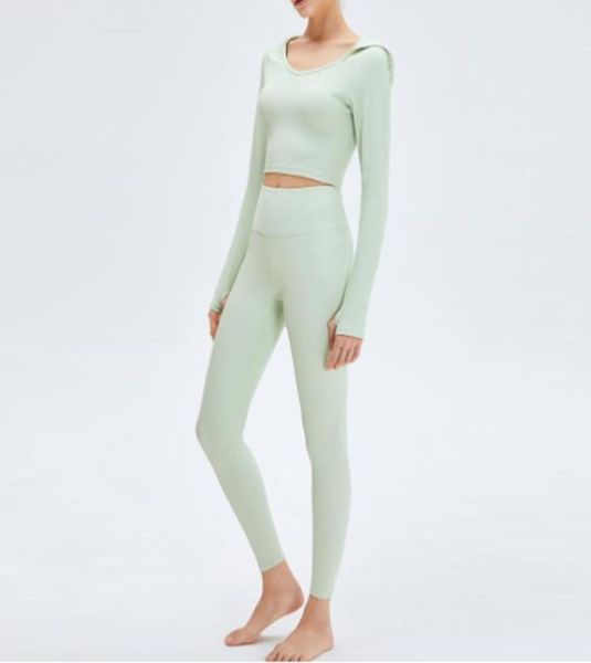 

07 women039s yoga clothes hooded suits pants high waist sports butt lift gym leggings stretch fitness bodysuits workout1655289