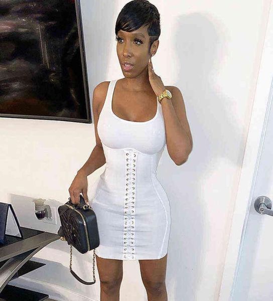 

casual dresseswomen elegant cotton ribbed knitted bodycon orange tank dress lounge wear cute corset bandage dress vacation outfits5421851, Black;gray