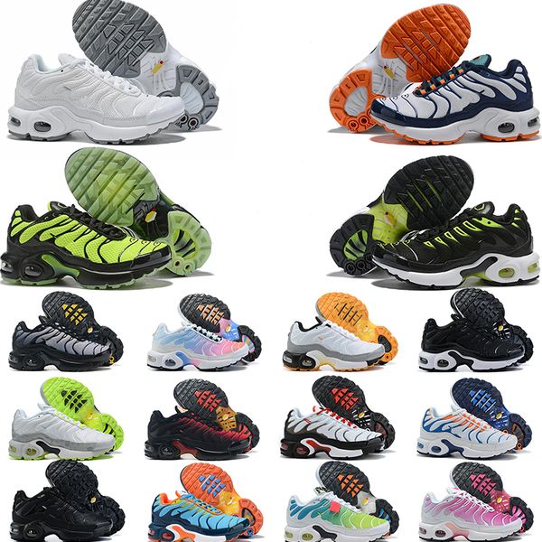 

kids shoes tn plus 2023 tn enfant boys & girls baby cushion triple white black sneakers toddlers shoes children youth trainers rainbow size
