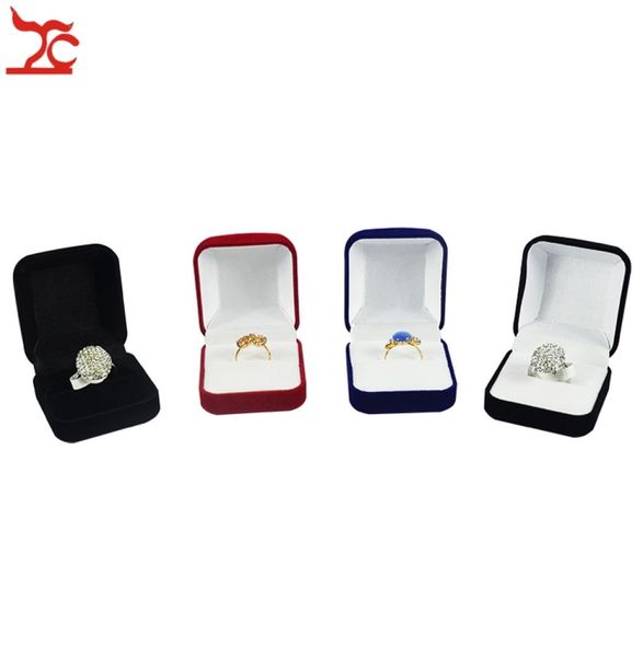 

velvet jewelry box engagement ring package girls box small storage case for purpose wedding rings display holder 5pcslot1565781, Black;white