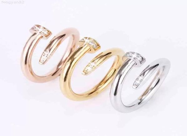 

women039s love jewelry titanium steel single nail ring european and american fashion street hip hop casual couple classic gold 5832101, Silver