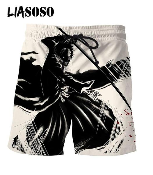 

print women men anime bleach baggy casual street beach hip shorts boardshorts pants trousers boxer shortstrunks men039s1143780, White;black