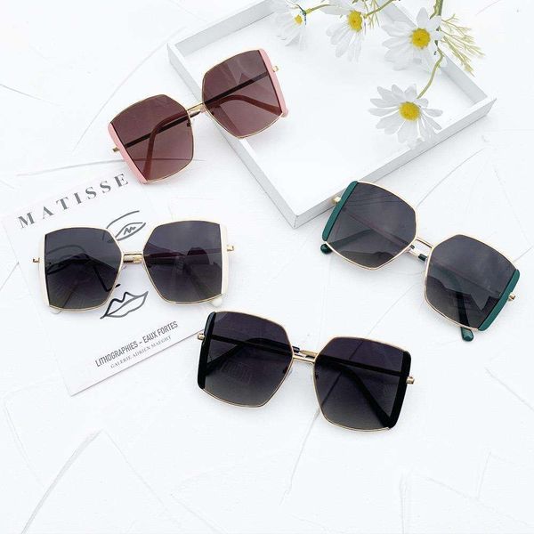 

large framed square sunglasses korean tide big face sunshade reductive womens street for wholesale, White;black