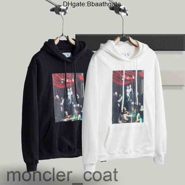 

off fashion t-shirts correct brand version tide style oil painting virgin arrstyle loose men's and women's terry hoodie kucy, Black