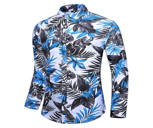 

men039s casual shirts 2021 m5xl men fashion summer printed button long sleeve hawaiian shirt blouse plus size drop ju6502010, White;black