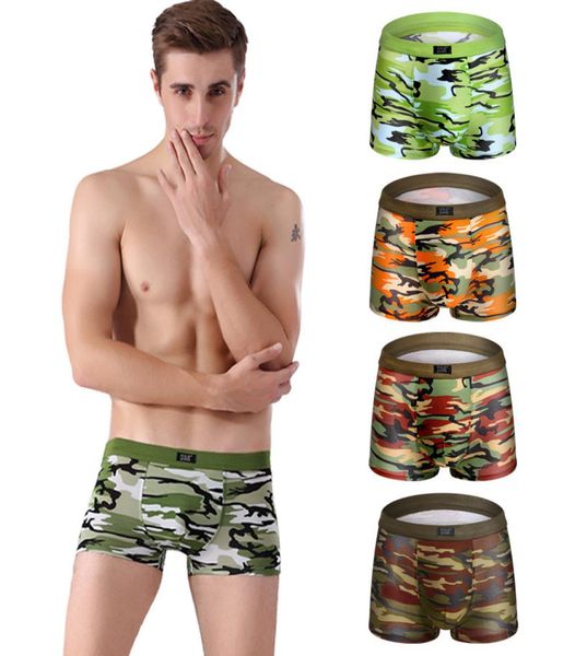 

camouflage printed bamboo underwear boxer shorts male panties breathable comfortable letter underwear for men3708330, Black;white