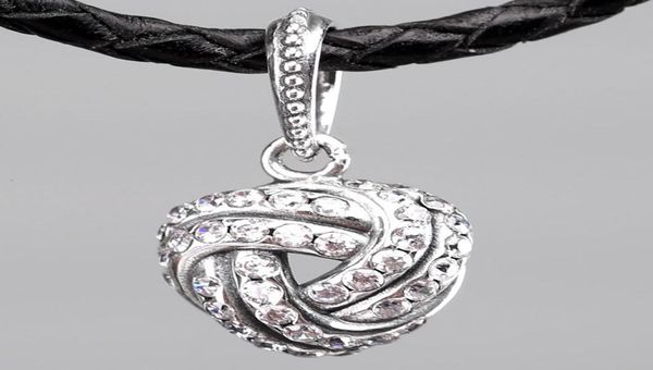

original sparkling love knot with crystal pendant beads fit 925 sterling silver bead charm brand bracelet bangle diy jewelry1748256, Bronze;silver