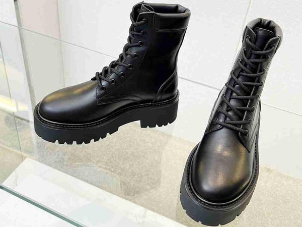 

realfine888 5a boots cline 5629320 lace-up tripmphe calfskin ankle boot desinger shoes for men with box size 39-45, Black