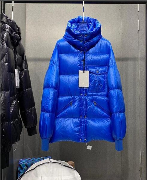 

men hooded down coat thick soft warm double zipper waterproof parkas pocket design bright black blue jacket size 123452654800