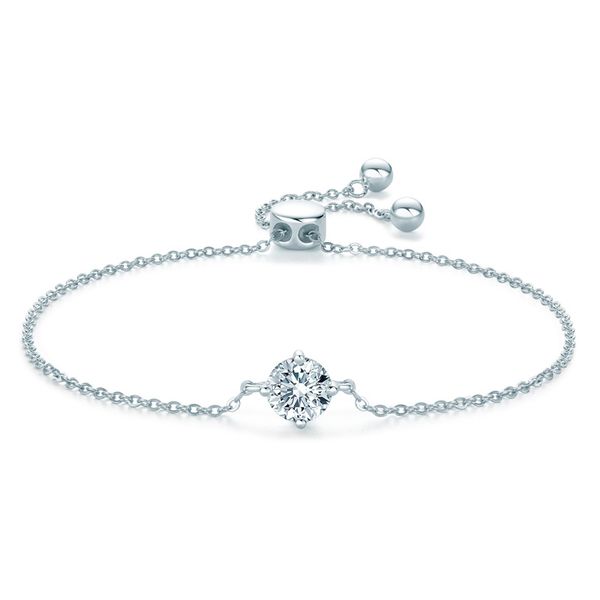 

designer classic four claw d color mozambique diamond bracelet female minority senior sense 925 sterling silver net red hand jewelry, Black