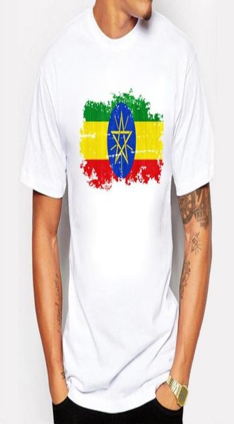 

hip hop tshirt men summer tee shirt ethiopia nation flag nostalgic style brand casual t shirt42072897724456, White;black