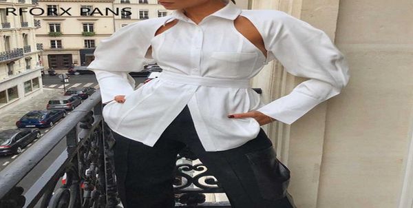 

tie back cutouts pocketed shirt womens and blouses x07083050737, White